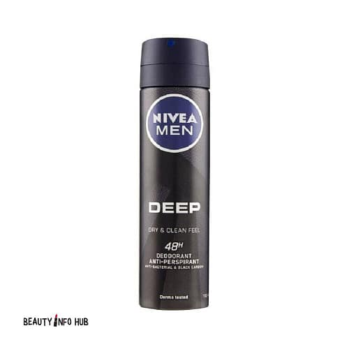 NIVEA MEN DEEP BLACK CARBON 72H BODY SPRAY 150ML Nivea Mens Deep Black Carbon 72H Body Spray 150ml 4005900513045