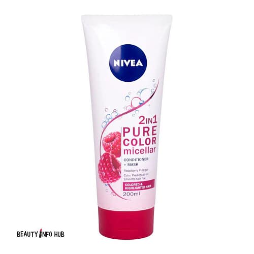 Nivea Pure Color Micellar Conditioner + Mask 2 in 1 200ml 9005800319483 Discover Nivea Pure Color Micellar Conditioner + Mask 2 in 1 200ml, how to use, why it is used, ingredients, instructions and recommendation.
